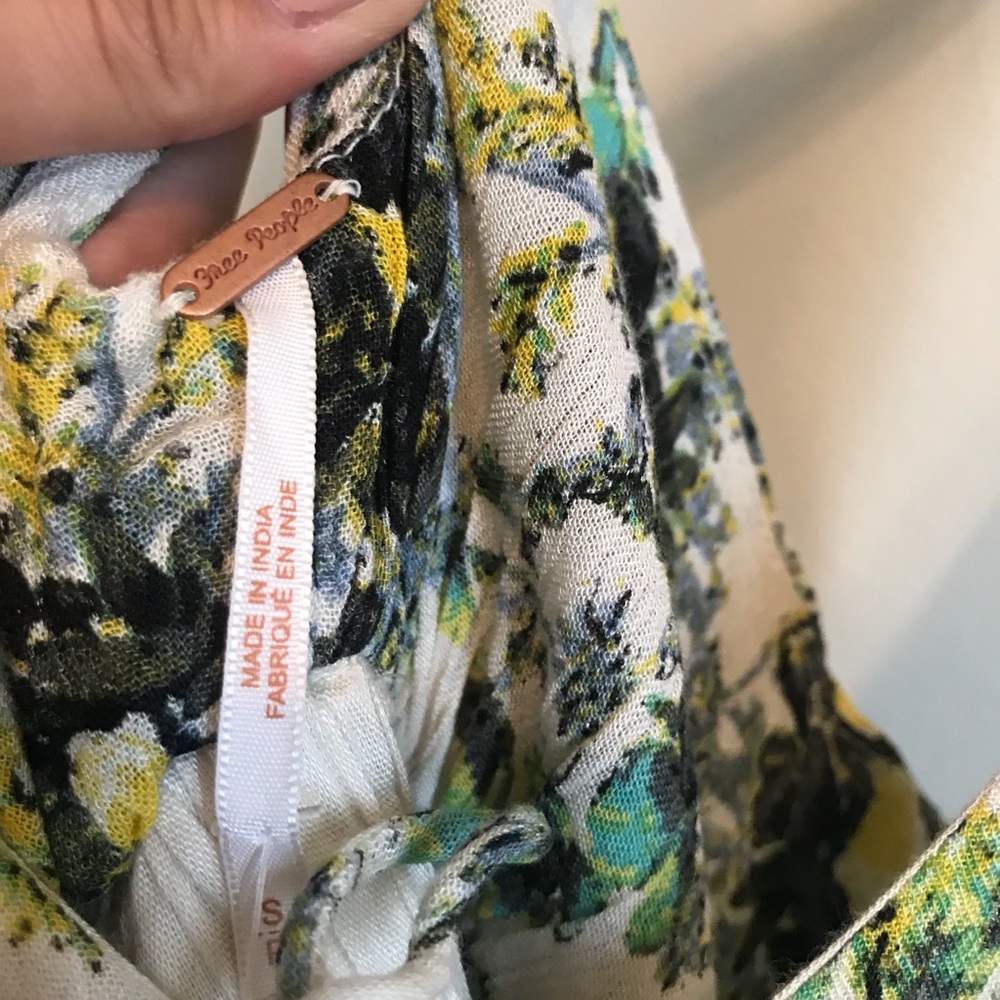 NEW Free People Green Boho Floral Halter Dress - Picture 6 of 8